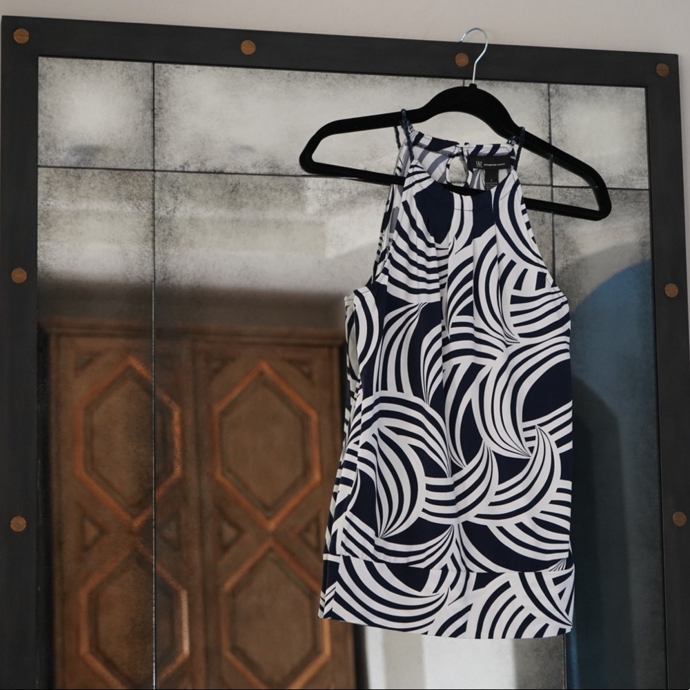Navy & White Halter Top